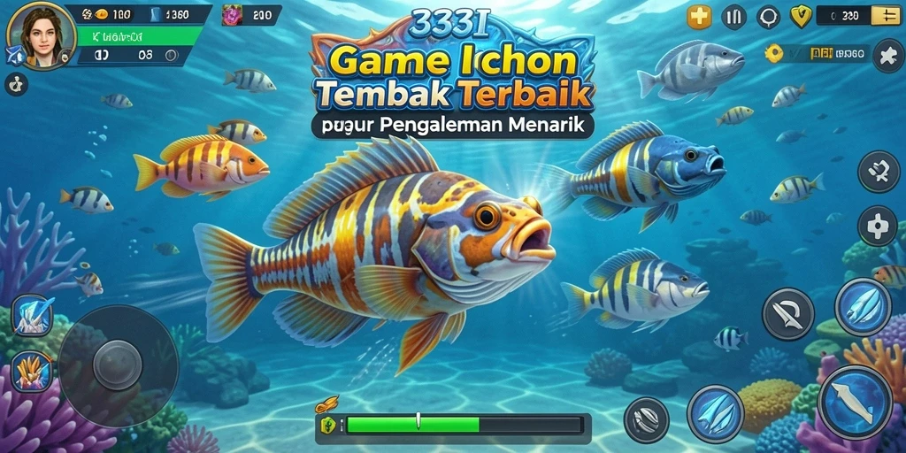 Tampilan gameplay seru di 333I saat menembak ikan.