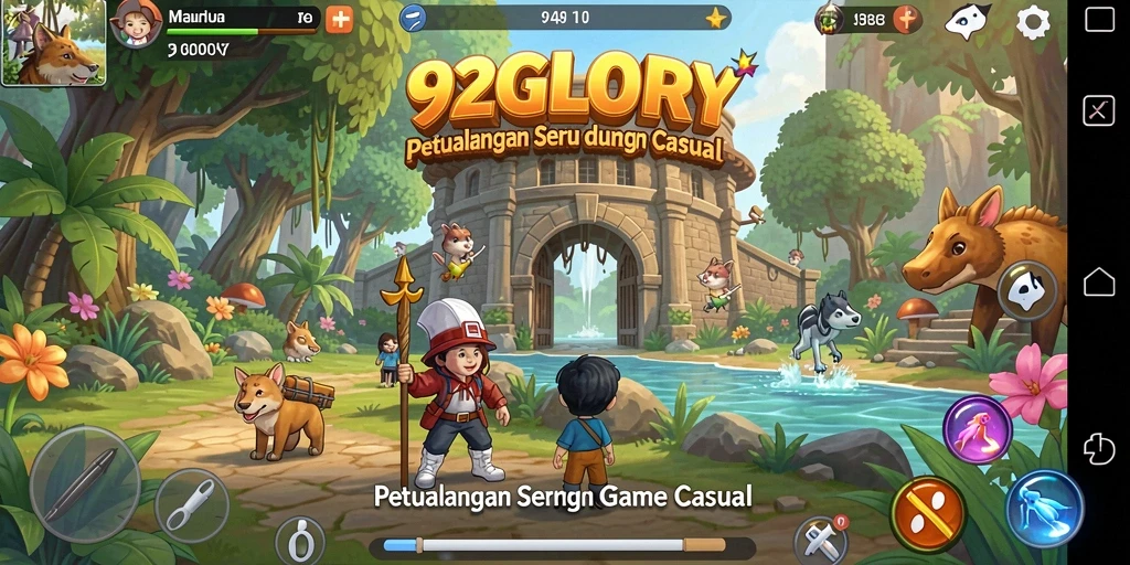 Screenshot utama 92GLORY menampilkan aksi seru permainan Casual.