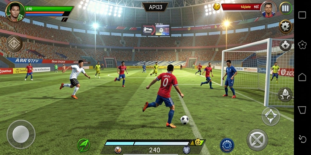 Tampilan gameplay seru dalam API33 yang menampilkan berbagai olahraga.
