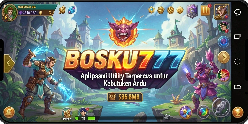 Tampilan antarmuka aplikasi BOSKU777 yang informatif dan user-friendly.