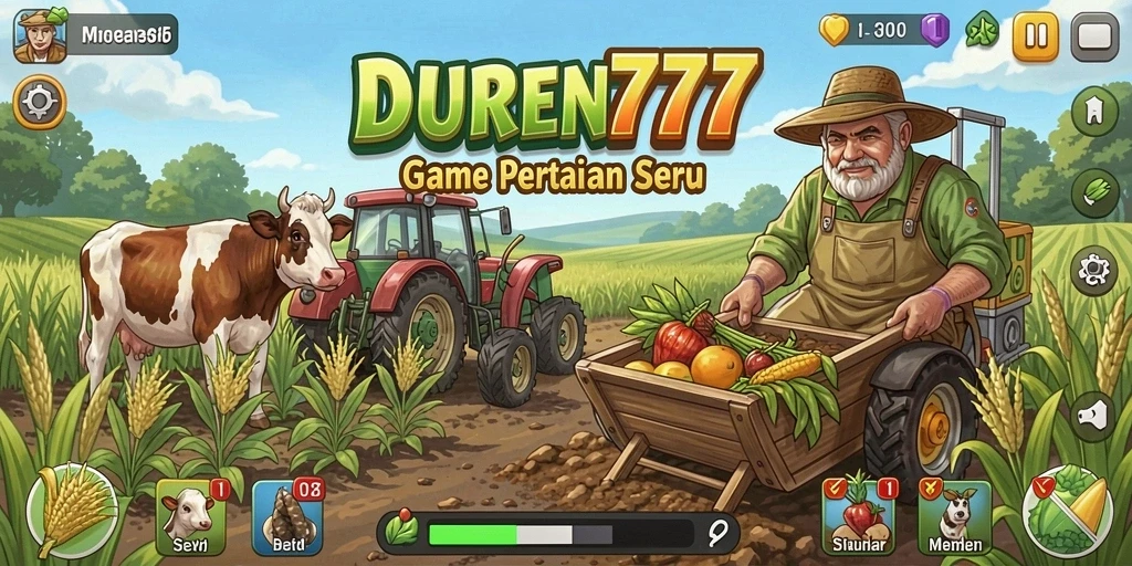 Gameplay seru DUREN777 menampilkan aktivitas bertani yang menarik.