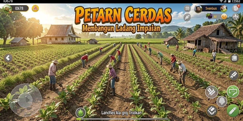 Tampilan screenshot game ID678 yang menunjukkan aktivitas pertanian.