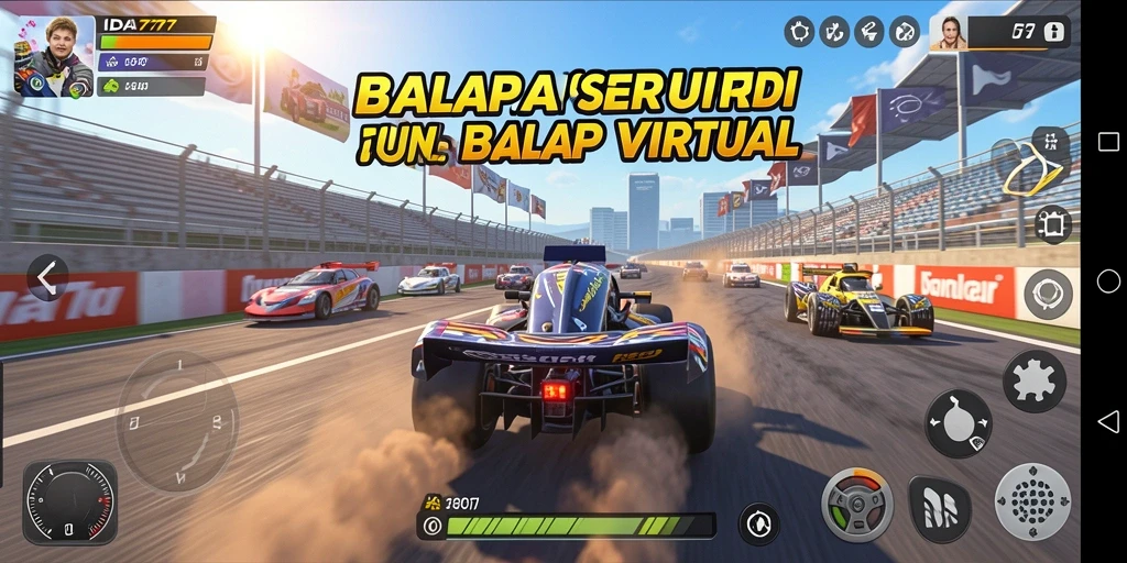 Tampilan gameplay seru IDA777 dengan berbagai mobil balap.