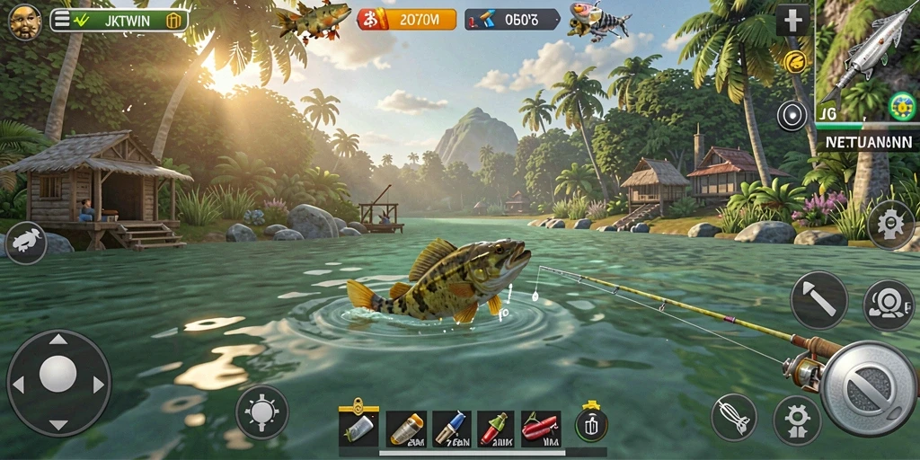 Tangkapan ikan yang memukau dalam gameplay JKTWIN.