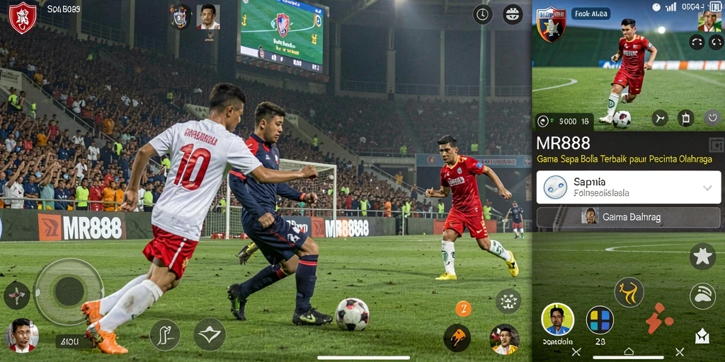 Gameplay seru di MR888 dengan aksi sepak bola nyata.