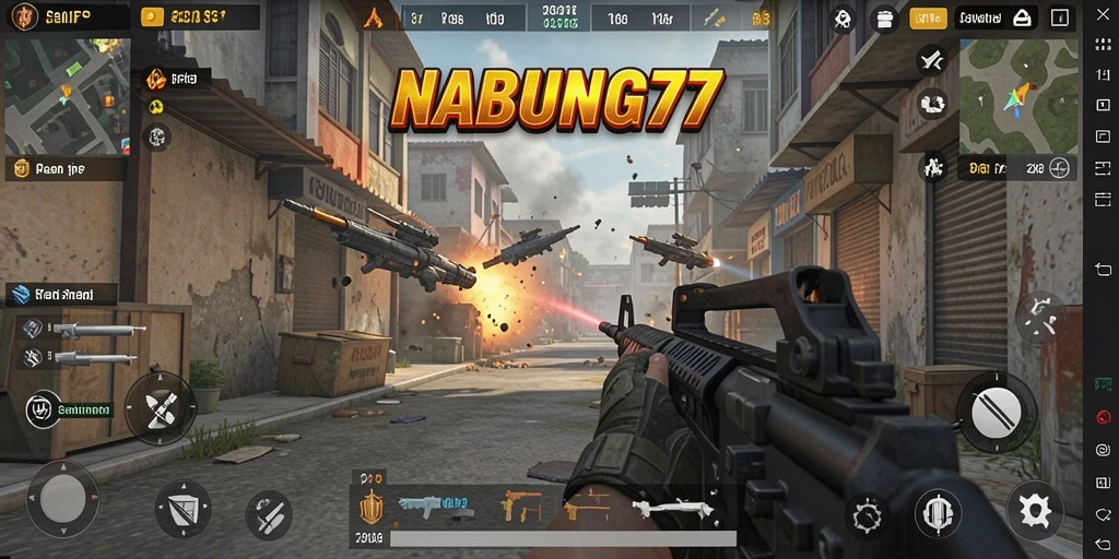Tampilan gameplay menarik dari NABUNG77 dengan aksi tembak-menembak seru.