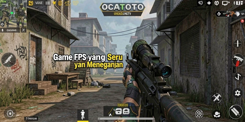 Screenshot OCATOTO menampilkan aksi adu tembak yang seru dan mendebarkan.