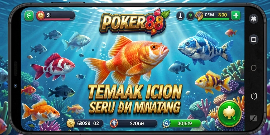 Tampilan gameplay seru POKER88 dengan aksi tembak ikan yang mendebarkan.