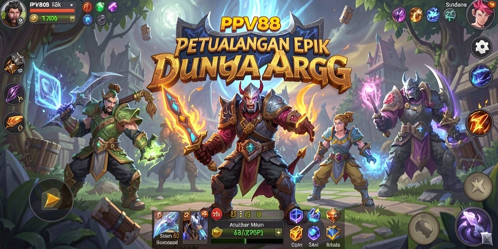 Screenshot menunjukkan aksi pertempuran epik dalam PPV88.