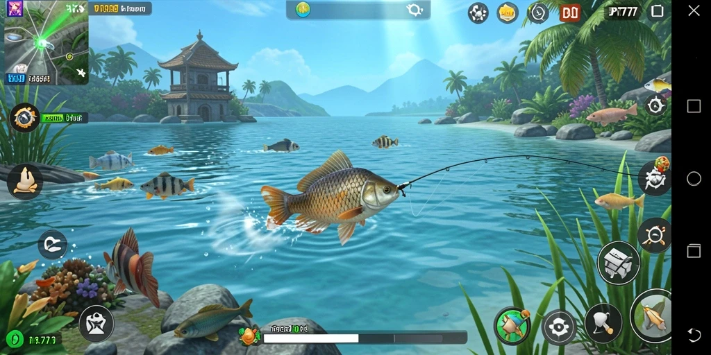 Gameplay PT777 yang menampilkan aksi memancing yang seru.