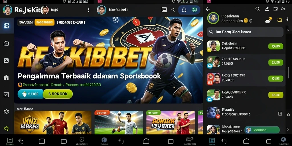 Tampilan utama REJEKIBET menampilkan berbagai pilihan taruhan olahraga.