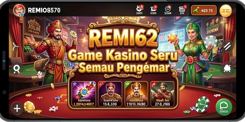 Tampilan gameplay seru dalam aplikasi Kasino REMI62.