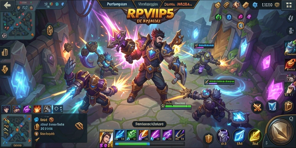 Tangkapan layar RPVIP5 menampilkan aksi intens di arena MOBA.