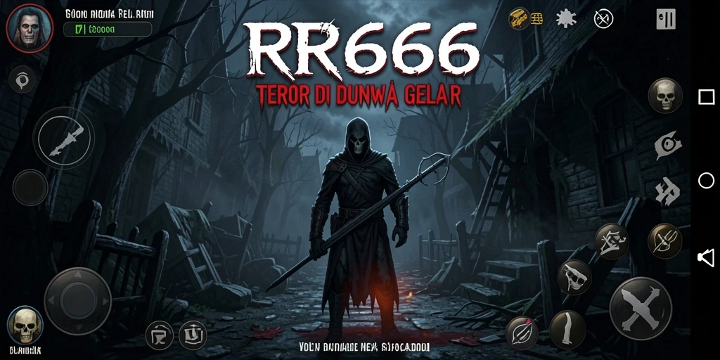 Screenshot gameplay RR666 menampilkan momen menegangkan di sebuah ruangan gelap.