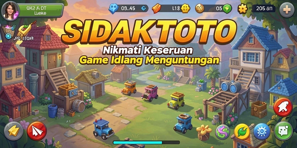 Screenshot gameplay SIDAKTOTO yang menunjukkan karakter mengumpulkan sumber daya.