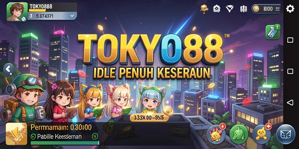 Screenshot gameplay TOKYO88 menampilkan suasana kota Tokyo yang cerah.