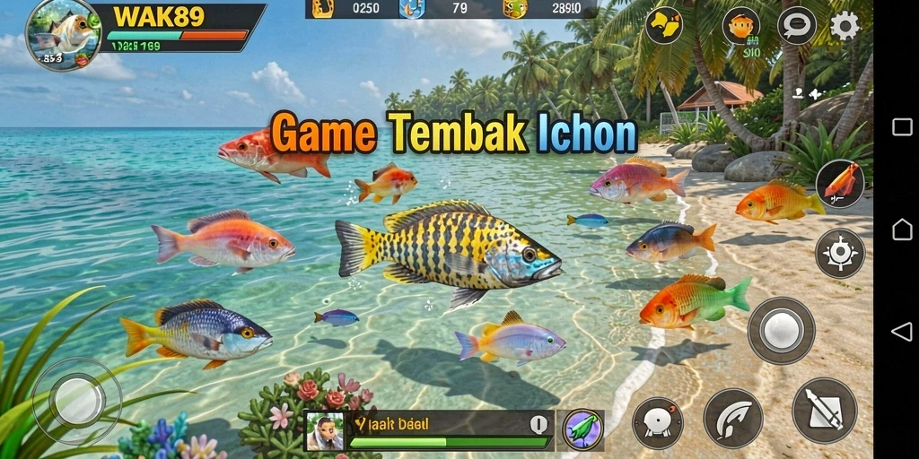 Tampilan gameplay WAK89 yang menarik saat menembak ikan.